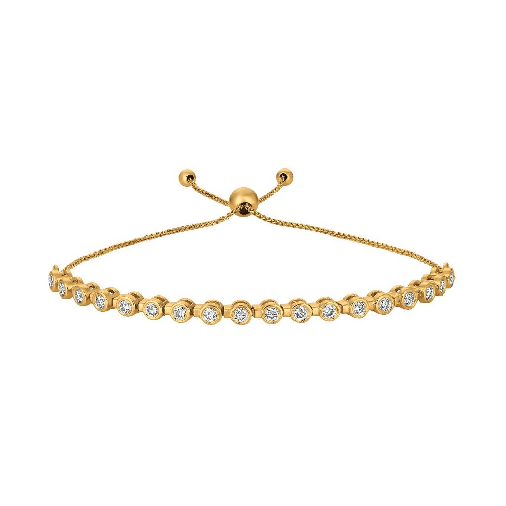 0.75 Carat Bolo Diamond Bezel Set Bracelet 14K